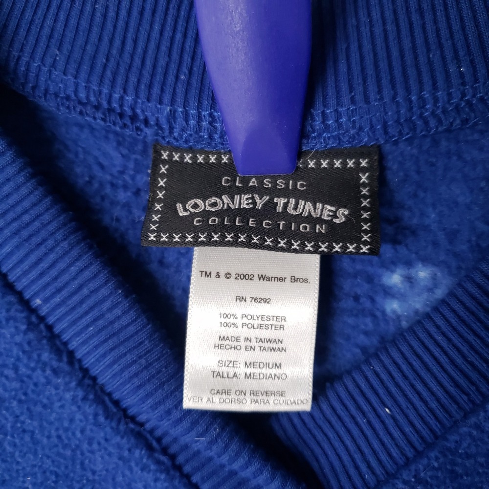 Vintage Y2K Classic Looney Tunes Tweety‎ Bird Christmas Fleece Sweater V Neck - Picture 4 of 5